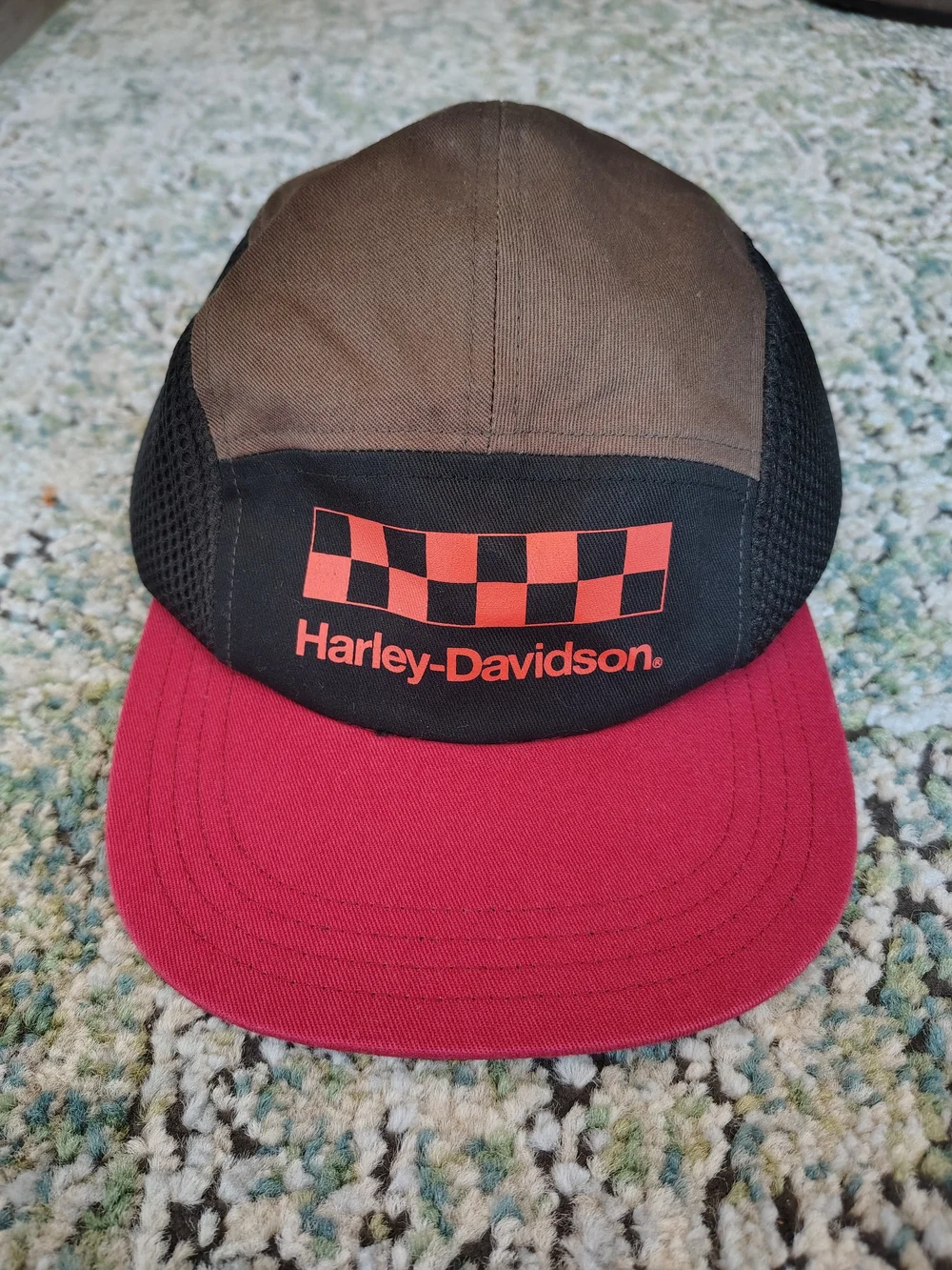 Harley-Davidson Red & Brown Checker Cap